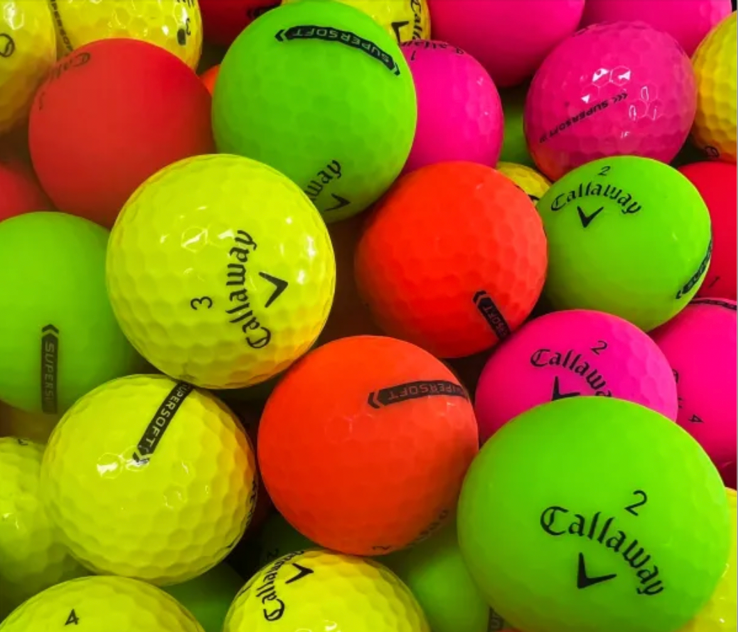 Søbolde Farvede Callaway Mix. billige golfbolde. Røde golfbolde, pink golfbolde, grønne golfbolde, lilla golfbolde, orange golfbolde, lyserøde golfbolde, blå golfbolde - tilgængelig hos GolfBoldBanken.